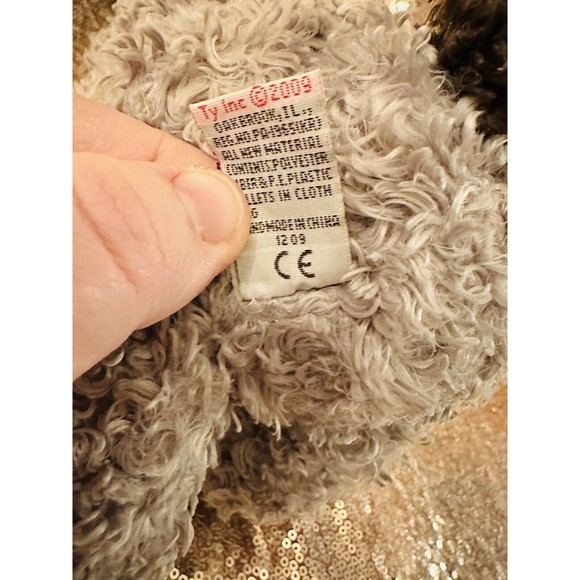 TY 11” Plush BOGGS Puppy Classic Beanie Buddy Gray Brown Curly Terrier 2009 Spot - Picture 6 of 8
